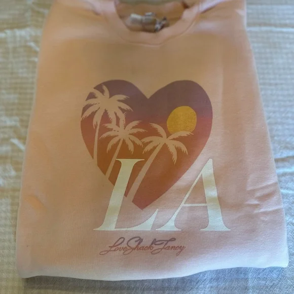 NWT LoveShackFancy Blush Pink Sweatshirt - Picture 5 of 10